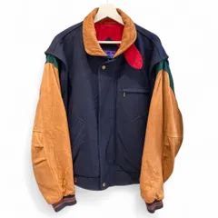 GANT ガント ブルゾン ジップアップ 90s マルチカラー 襟袖レザー ボンバージャケット マルチカラー  FREEサイズ メンズ 冬 ゴーゴー古着久喜倉庫店 北草1764Yのサムネイル