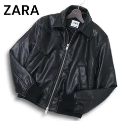 ZARA ザラ マン 秋冬 現行タグ★ フェイクレザー ボンバー ジャケット ブルゾン Sz.S メンズ 黒