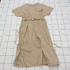 ◇ Θ ビームス ハート シンプル系 半袖 膝下丈 ワンピース サイズ表記なし ライトブラウン系 レディース E  【1508250003899】