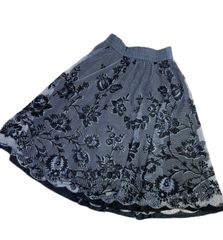 花柄刺繍レース スカート 透け感 日本製