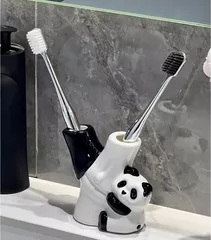 歯ブラシスタンド セラミックパンダ ブラシスタンド 可愛い パンダ歯ブラシスタンド バスルームアクセサリー