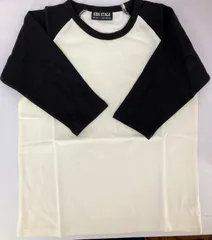 キッズ　ラグランスリーブTシャツ　七分袖　黒