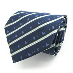 ディズニー ブランド ネクタイ ミッキー ストライプ柄 ドット PO  メンズ ネイビー Disney 【中古】