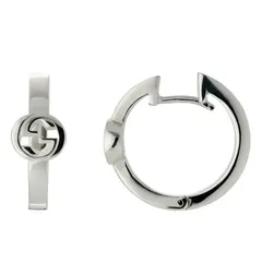〔グッチ インターロッキング〕フープピアス グッチ インターロッキング〕フープピアス ・スターリング