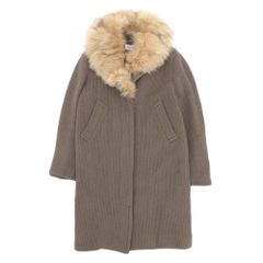 CHLOE クロエ See by Chloe フォックスファー衿 コート アウター レディース ウール ブラウン 38 衿着脱