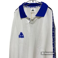 【超希少】80s - 90s DeadStock OLD KAPPA Side Line Logo Embroidery Game Shirt Lサイズ デッドストック ゲームシャツ レトロ ビンテージ 日本製 ビッグシルエット【FU000038】