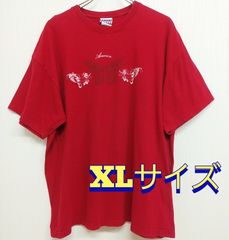 ブランド不明　赤　Ｔシャツ　XL　コットン100％　古着