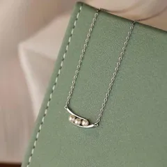 ネックレス 淡水パール S925 シルバー レディース チェーン ペンダント えんどう豆 アクセサリー おしゃれ 全2色 エレガント キュート ファッション