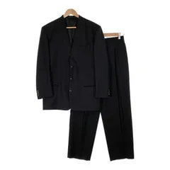 VISARNO ビサルノ 3B ノーカラージャケット スラックス スーツ ブラック ウール 刺繡 Size M