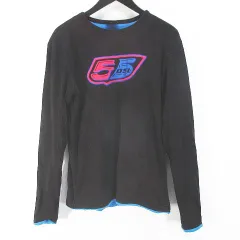フィフティーファイブディーエスエル 55DSL 長袖 リバーシブル カットソー Tシャツ M 黒系 ブラック プリント 綿 コットンのサムネイル
