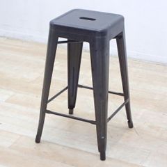 東谷 AZUMAYA スツール ブラック スタッキング アイアン スチール製 インダストリアル オフィス カフェ 店舗 EG18831 中古オフィス家
