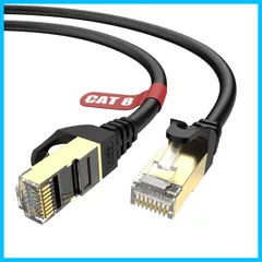 【特価商品】ルーター モデム PC イーサネットケーブル 高速 PS3 RJ45コネクタ CAT8準拠 40Gbps/2000MHz PS4 有線lan ランケーブル カテゴリー8 8M Xbox等に対応（ブラック） LANケーブル CAT8 Lovicool