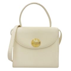 【本物保証】 ジバンシィ GIVENCHY 2WAYバッグ ハンドバッグ ショルダーバッグ 斜め掛け レザー ホワイト ヴィンテージ