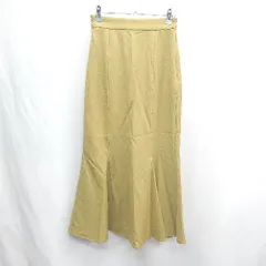 ◇ ⊇ RESEXXY リゼクシー 後ろウエストゴム ロング丈 フレア スカート サイズF マスタード系 レディース E  【1502060003827】