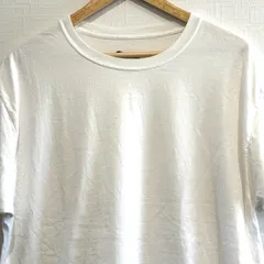 (^w^)b Champion チャンピオン ワンポイント目玉 白ティー Tシャツ 半袖 カットソー クルーネック 無地シンプル コットン100% ロゴワッペン ゆったり ルームウェア インナー 男女兼用 白 ホワイト メンズ サイズL