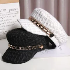 キャスケット  レディース マリンキャップ 秋冬 マリン帽 帽子 小顔効果 紫外線対策 ぼうし サイズ調整可能 韓国 保温 暖かい フェス 柔らかい シンプル カジュアル おしゃれ イベント ゴスロリ きれいめ かわいい 40代 50代 送料無料