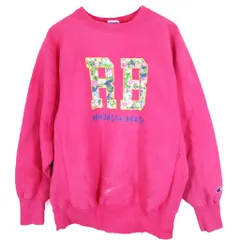 90年代 USA製 Champion チャンピオン REVERSE WEAVE リバースウィーブ スウェット カレッジ ピンク (メンズ LARGE) 中古 古着 O1259