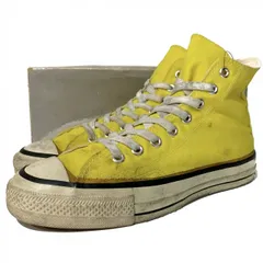VINTAGE USA製 80s CONVERSE ALL STAR HI レモンイエロー US9/27.5 コンバース オールスター ハイカット 当て布 黄 アメリカ製 Made In USA 古着 ヴィンテージ