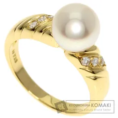 MIKIMOTO◇K18YG*10号*1.75g*華奢リング*ダイヤモンド*指輪-