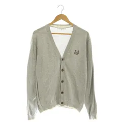 メゾンキツネ MAISON KITSUNE 24SS フォックスヘッド コットンニット カーディガン 長袖 M 杢グレー /MI ■OS