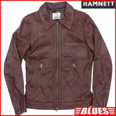 HAMNETT ハムネット ライダースジャケット L 本革 シングル やぎ革 メンズ レザージャケット 茶 バイク レザーライダースジャケット_サイズL一覧←SEULB屋着古← TY3939
