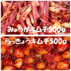みょうがキムチ500ｇ　らっきょうキムチ500ｇ　（胡瓜キムチ500ｇ　長芋キムチ500ｇに変更可能）