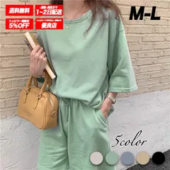 セットアップ レディース Tシャツ パンツ 短パン ゆったり カジュアル ルームウェア 楽ちん 可愛い 上下セット ▲グリーン▲ /全国送料無料/ /限定販売/ /追跡番号付きで安心/ ♢