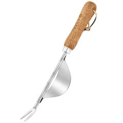 【正規品（新品）】EZARC手動草抜き 庭用雑草刈りツール てこ付き 根起こし スチール製 草取りフォーク 木製ハンドル付き 芝生 庭 農場