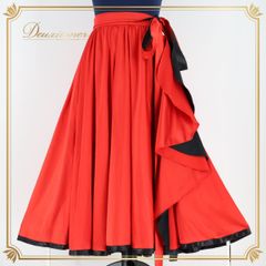 【美品 日本製社交ダンス衣装】スカート パーティー レッスン SEKINE セキネ 花柄 派手 赤 黒 緑 ブラック レッド グリーン 美品 日本製社交ダンス衣装】スカート パーティー レッスン