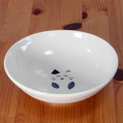 白黒猫さんの皿　手作り陶器