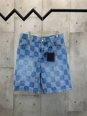 【今日特価】LV 2025SS モザイクデニムショート 男女兼用