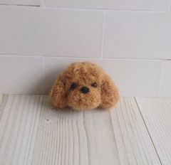もこもこプードルのブローチ