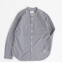 RINEN リネン / 80/2ダウンプルーフ スタンドカラーシャツ 81.ギンガム 長袖 SHIRT 平織 新品のサムネイル