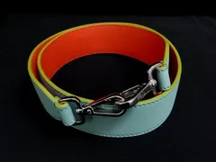 ■新品同様■ FENDI フェンディ ストラップユー レザー バッグ用 ショルダーストラップ 肩掛け ライトブルー系 FS2570