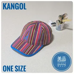 【美品】カンゴール　ベースボールキャップ　マルチカラー　レインボー　ストライプ　ONESIZEのサムネイル
