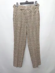 ◇ ADAM ET ROPE' アダムエロペ チェック カジュアル パンツ サイズ38 グレー系 ベージュ系 レディース P  【1402160001733】