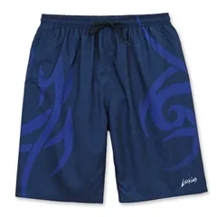 【トライバル ネイビー 9558851】 水着 メンズ 大人 高校生 中学生 男子 サーフパンツ ロング丈 LARKINS ラーキンス S M L LL 大きいサイズ ゆったり おしゃれ 男の子 ジュニア 海パン ブランド ハーフパンツ