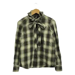 MARC JACOBS / マークジェイコブス | RUNWAY / フリルカラー チェックシャツ | 00 | ブラウン/グリーン/ホワイト | レディース