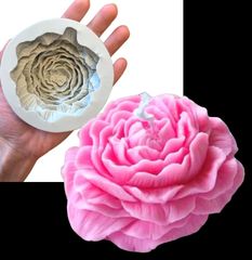 大型　薔薇　牡丹　シリコンモールド　シリコン型　バラ　ばら　花　キャンドル　キャンドル型　キャンドルモールド　アロマストーン　アロマストーン型　韓国キャンドル　型　道具　立体　素材　韓国　花型　手作り　ハンドメイド　石膏型　キャンドル作り用品