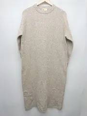 ◇ nano universe LB．04 ミックスカラー 長袖 膝下丈 ニット ワンピース サイズF ベージュ系 レディース P  【1405090010882】