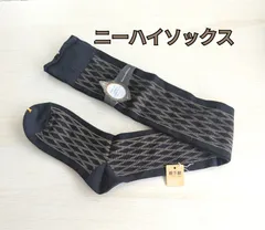 新品、未使用品 靴下屋  レディースニーハイソックス 格子柄 ダークブラウン  ２２cm〜２４cmのサムネイル