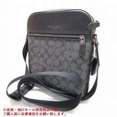 ※併売商品※◆中古美品◆COACH【コーチ】シグネチャー 斜め掛けショルダーバッグ PVC レザー ブラック グレー 男女兼用　M1070