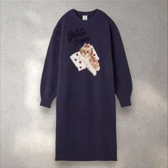 【新品】ジェラートピケ　シーズージャガードワンピース　ルームウェア　ネイビー