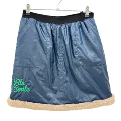 【超美品】フィラゴルフ リバーシブルスカート ネイビー×ベージュ 裏ボア ウエストゴム レディース LL ゴルフウェア FILA GOLF