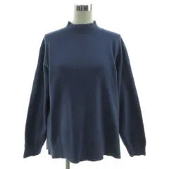 グローバルワーク GLOBAL WORK メルティスタンドスリットプルオーバーニット GW623502AD モックネック 長袖 グレイッシュブルー L