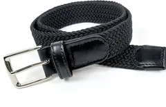 SCHOOL HERO 学生ベルト 黒 高校生 中学生 《ストレッチ素材でストレスフリー》男子 スクールベルト《伸縮ゴムでフィット・しっかり伸びる》メッシュベルト ゴムベルト 《長さ調整可能》保護者も安心 牛革 Lサイズ(ブラック,  L)