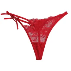 レディース Tバック ショーツ レース 花柄 サイドストリング Gストリング アシンメトリー リボン 透ける スケスケ セクシー かわいい シースルー 美尻 rt-047