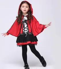 ハロウィン 衣装 子供 女の子 魔女 コスプレ 仮装 コスチューム キッズ 赤ずきん 子供ドレス 赤ずきん ケープ 子供服 ワンピース 童話 発表会 赤 パーティー ドレス 子供用 子ども 幼稚園 100cm 110cm 120cm 130cm ハロウィーン