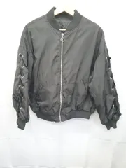 ◇ ⊆ SpRay スプレイ MA-1 袖レースアップ 長袖 ジャンパー サイズF ブラック レディース E  【1503040005169】のサムネイル