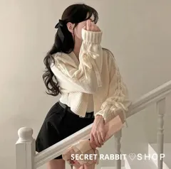 韓国♡リボンニットカーディガン カジュアル ケーブル編みセータートップス 秋冬